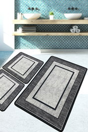 Mijölnir Patra Juego de Alfombrillas de Baño de 3 Piezas Multicolor